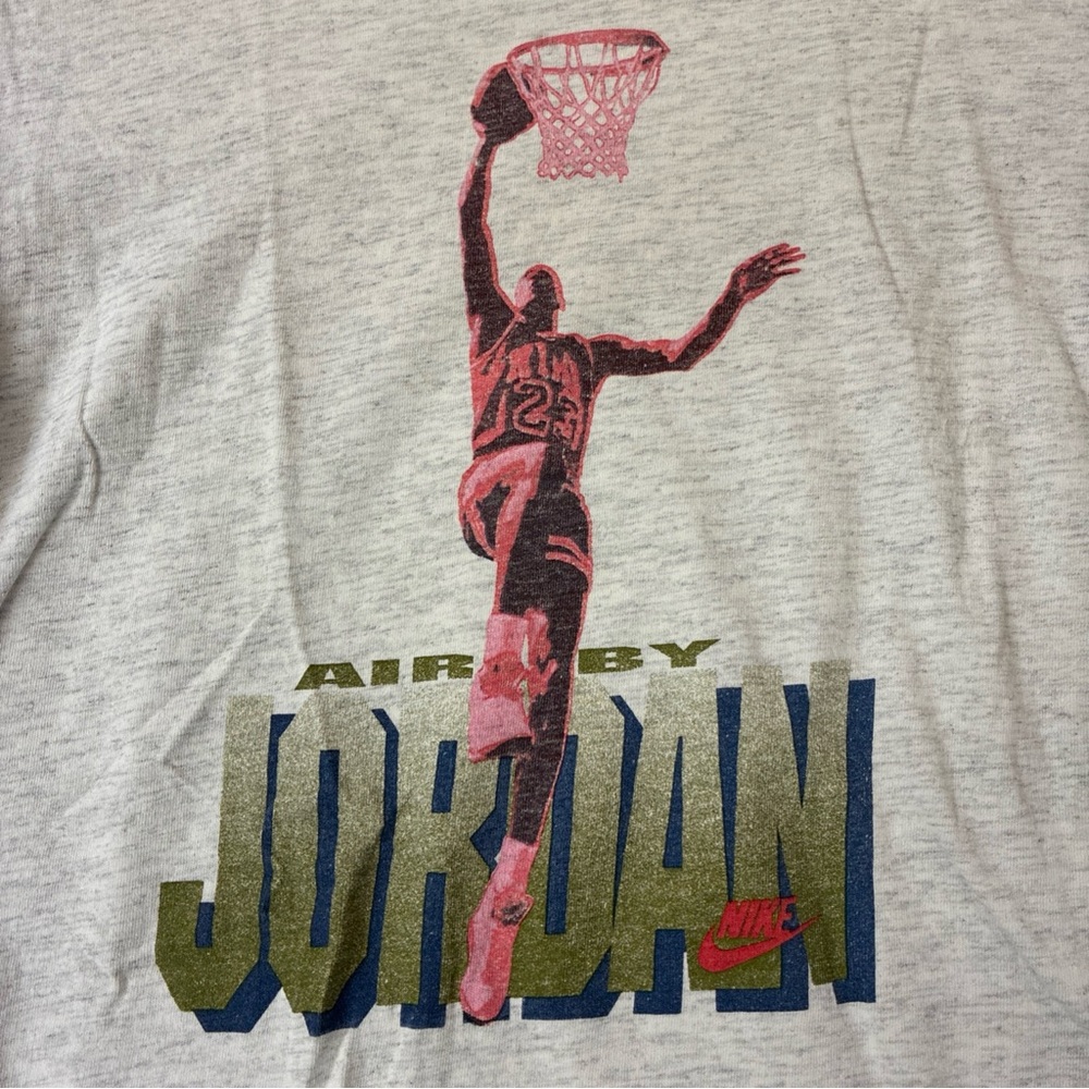 Vintage Nike Air Jordan Graphic Tee in Gray and Red single stitch